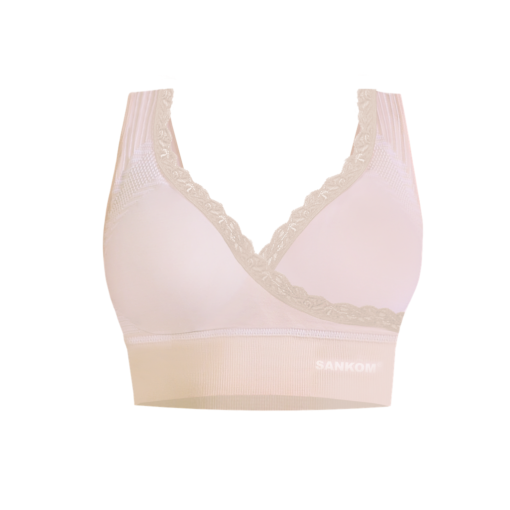 Sankon Patent Premium Cooling Effect Bra With Stream Lace, Beige