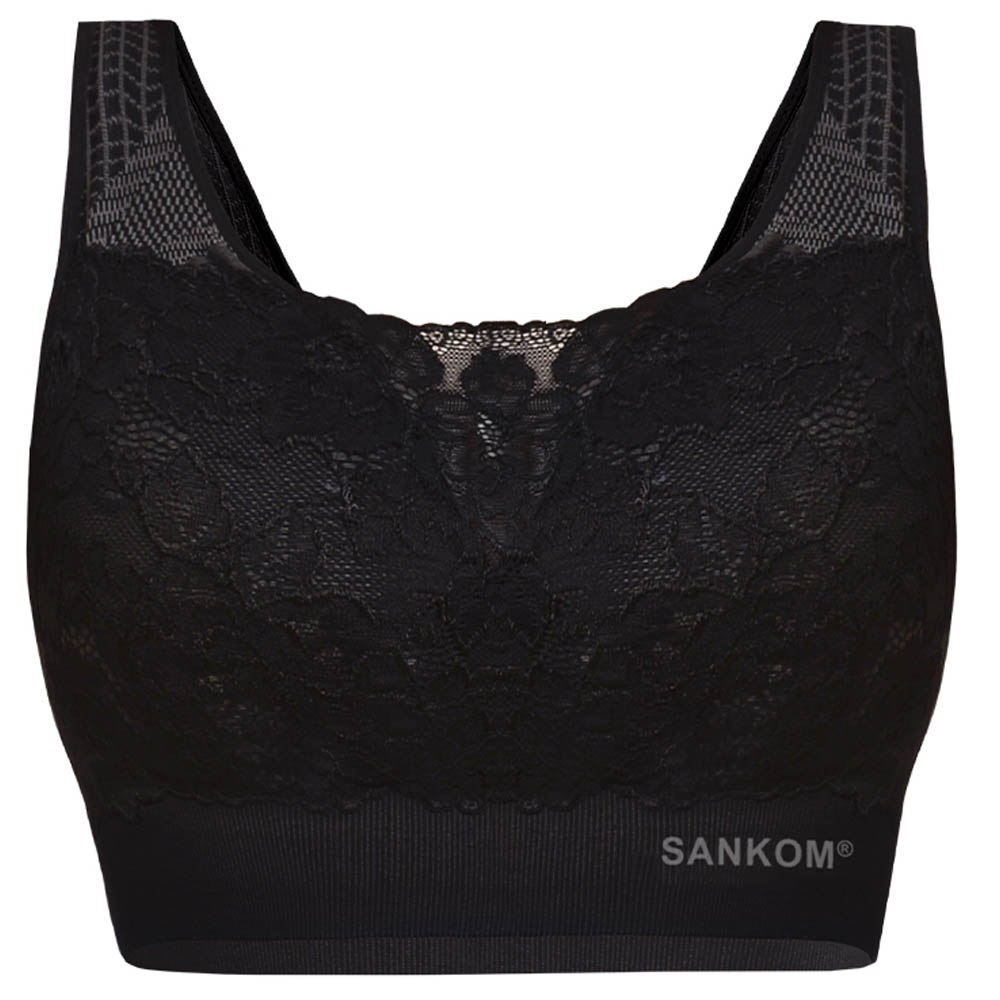 Sankom Patent Classic Bra With Lace