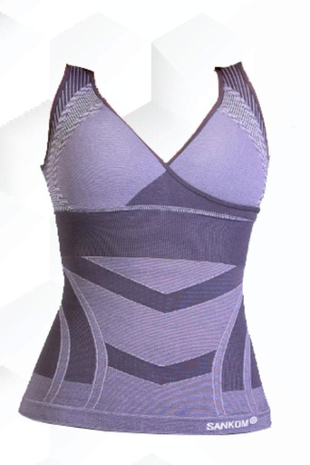Sankom Patent Bamboo Vest With Bra Incorporated, Grey Color