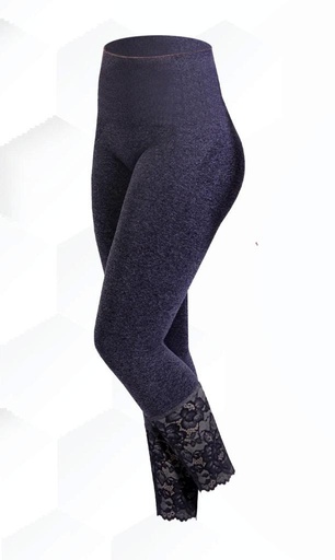 Sankom Patent Full Length Activewear Leggings With Lace Finish