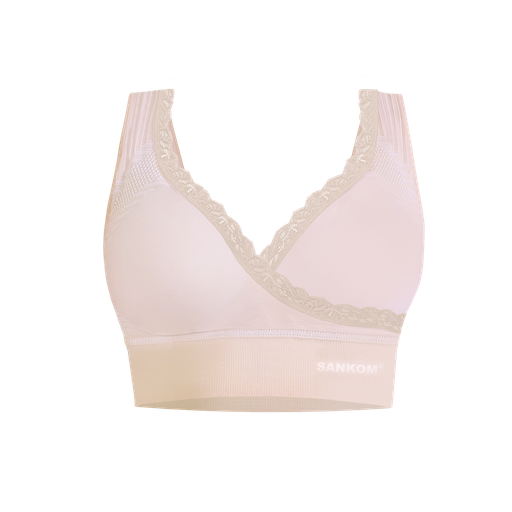 Sankon Patent Premium Cooling Effect Bra With Stream Lace, Beige